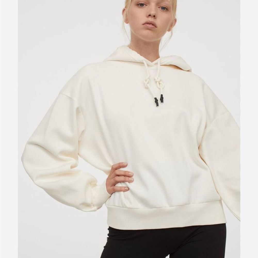 H&M Cream Oversized Long Sleeve Hoodie